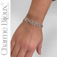 Strass armband wave zilverkleur