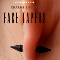 Fake taper  - zwart-punt oorbellen