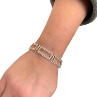 Armband Strass goudkleurig 18 cm