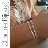 1+ 1- Strass armbandje 16 cm