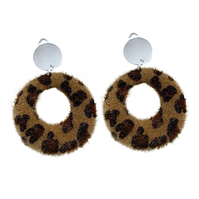 Clip oorbellen Panter look 5.5 cm