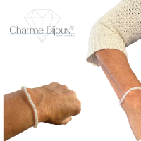 Parel armband Stretch 4 mm wit 18 cm synthetische