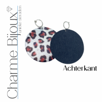 klem Oorbellen Panter Zilver bruin  5.5 cm