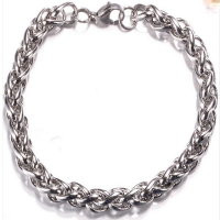Armband-Stainless steel - 22.5  cm- rond-4 mm