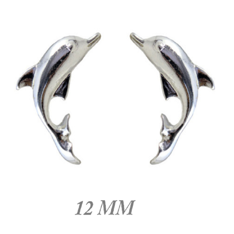 Dolfijn oorbellen 12 mm zilverkleur