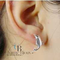Dolfijn oorbellen 12 mm zilverkleur
