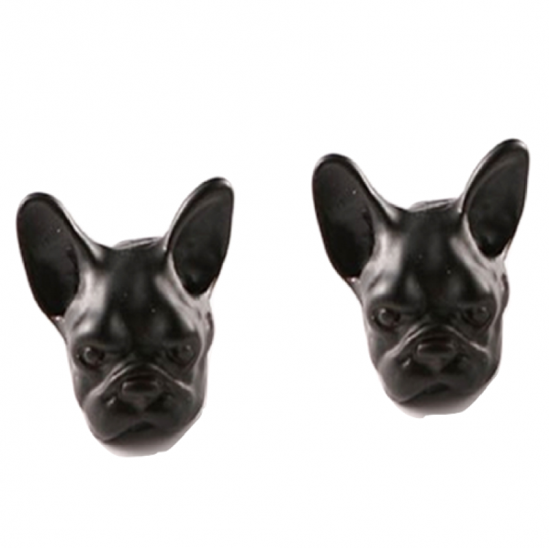Metalen Oorbellen- Zwart- Hond - 13 mm