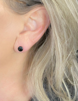 Zilveren Onyx   Zwart  Rond  7 mm