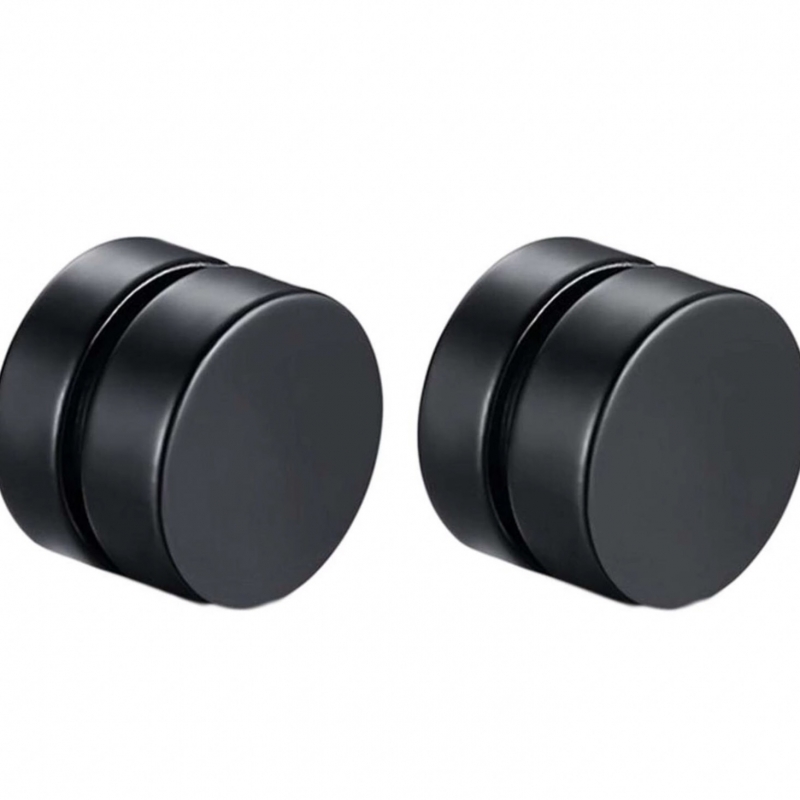Magneet oorbellen- Zwart-8 mm