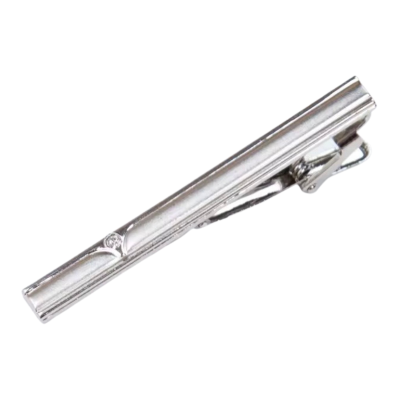 Dasspeld Zilverkleur strass Mat Rvs 6 cm