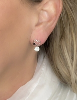 ZilverenOorbellen Hart vlinder Zirkonia 1 cm