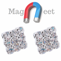 Magneet strass vierkanten- 6 mm