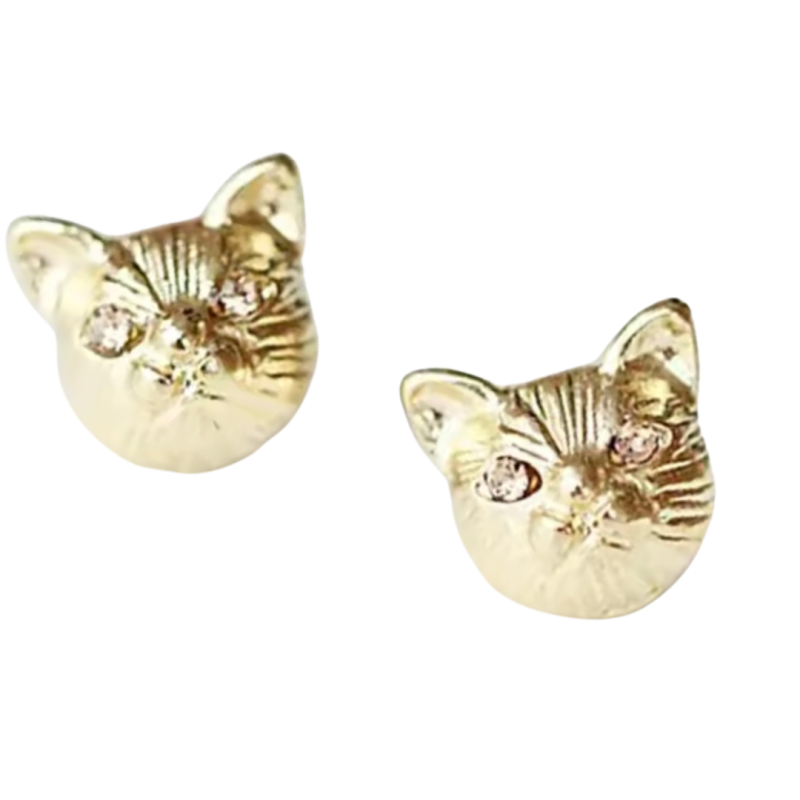Oorbellen Poesje Goudkleur 8 mm