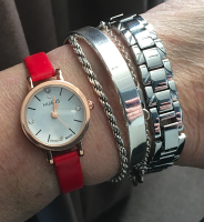 Huans rood horloge-22 mm