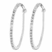 Oorringen Strass zilverkleur 5 cm