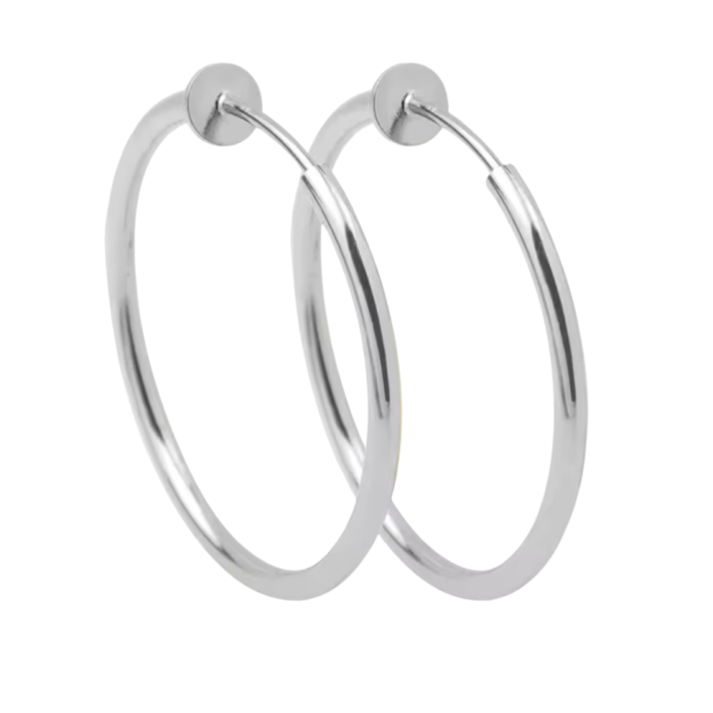 Klem Oorringen 6 cm zilverkleur