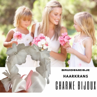 Kinder bruidshaarversiering- wit roze