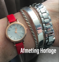 Huans Horloge- Leer-Krokodillenlook- Roze- 22.5 cm