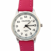 Horloge- chaoyada-midden roze- 29 mm- Leerbandje