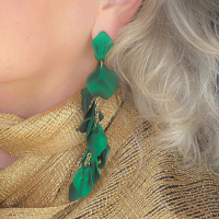 Oorbellen Cyril Dennengroen 11 cm