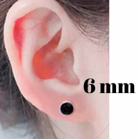 Magneet oorbellen zwart - 6 mm