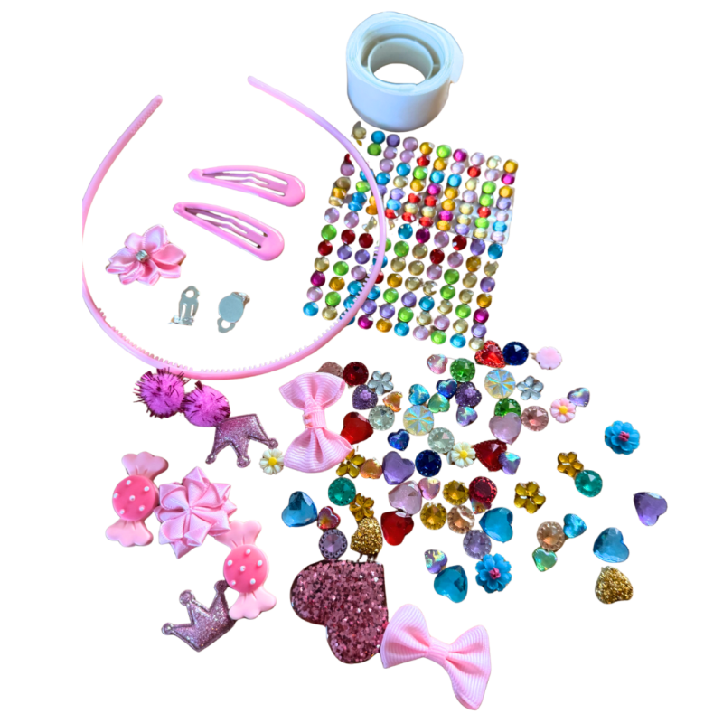 25 Delig Roze Haar  sieraden knutselset   Kinderen plakoorbellen