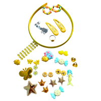 25 Delig Geel Knutsel set  Haar Sieraden set