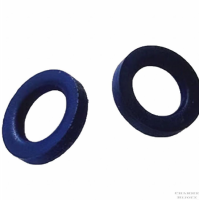 Houten oorbellen rond blauw- 2 cm