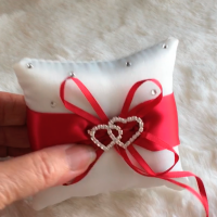 Ringenkussentje Rood 10x10 cm