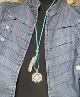 Tibetaans look ketting Turquoise verstelbaar