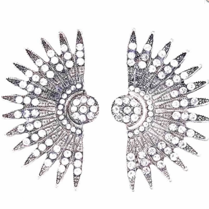 Oorbellen Waaier Zilverkleur 4 cm Oorbellen Waaier Zilverkleur 4 cm