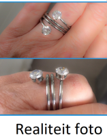 Ring met 2 schitterende steentjes