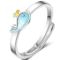 Dolfijn Flipper ring- Verstelbaar- zilver