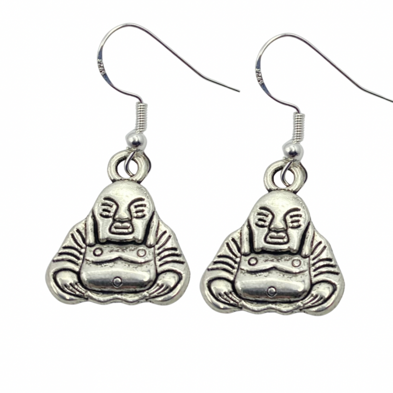 Boeddha oorbellen- zilveren oorbelhaken