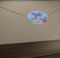 95  Thank You stickers Bloem- Bedankje- Trouwen