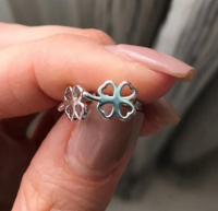 Oorbellen Klavertje vier zilver