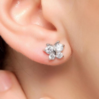 Oorbellen Vlinder Zirkonia zilverplated