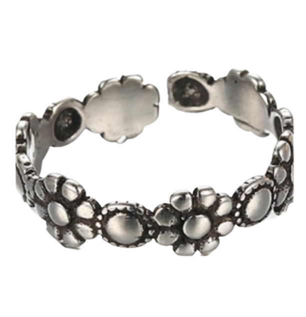Ring- Bloem- Zilver- Ramona