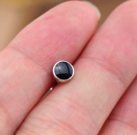 Oorknopje Zilver Onyx Zwart 5 mm