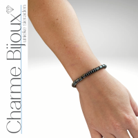 Armband obsidiaan zwart stretch