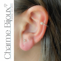 Zilver Earcuff Parel helix