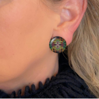 Clip Oorbellen Vlinder 2 cm groen