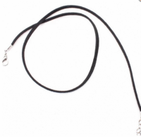 Suede koord- Zwart-  ketting 72-76 cm
