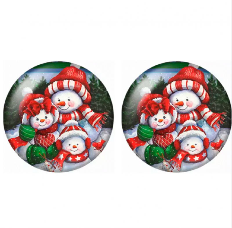 Kerst oorbellen- Sneeuwpoppen- 12 mm- Steker
