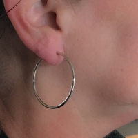Clip oorbellen- Goudkleurige 5 cm Oorring- Geen gaatje