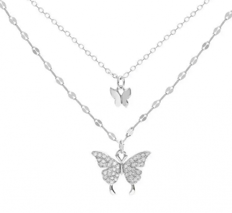 zilveren ketting met vlinder- 40 cm