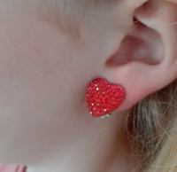 clip oorbellen roze hartje kinderen