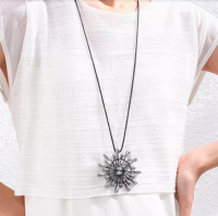 Ketting/broche Dessie Wit 50-80 cm