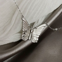 Zilveren halsketting met vlinder