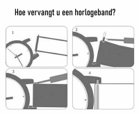 Horlogebandje leer zwart 20 mm